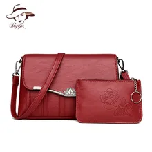 New 2 Pieces Set Composite Messenger Bags Women Crossbody Bag Ladies Shoulder Bag High Quality PU Leather Clutch Bolsas Feminin