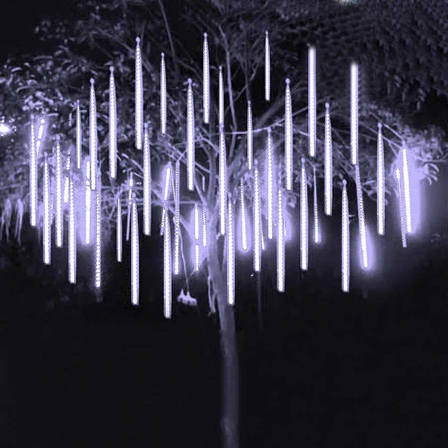 Thrisdar 30CM 50CM Meteor Shower Rain Christmas Fairy String Light 8 Drop Wedding Party Curtain Icicle Light Snow falling Light