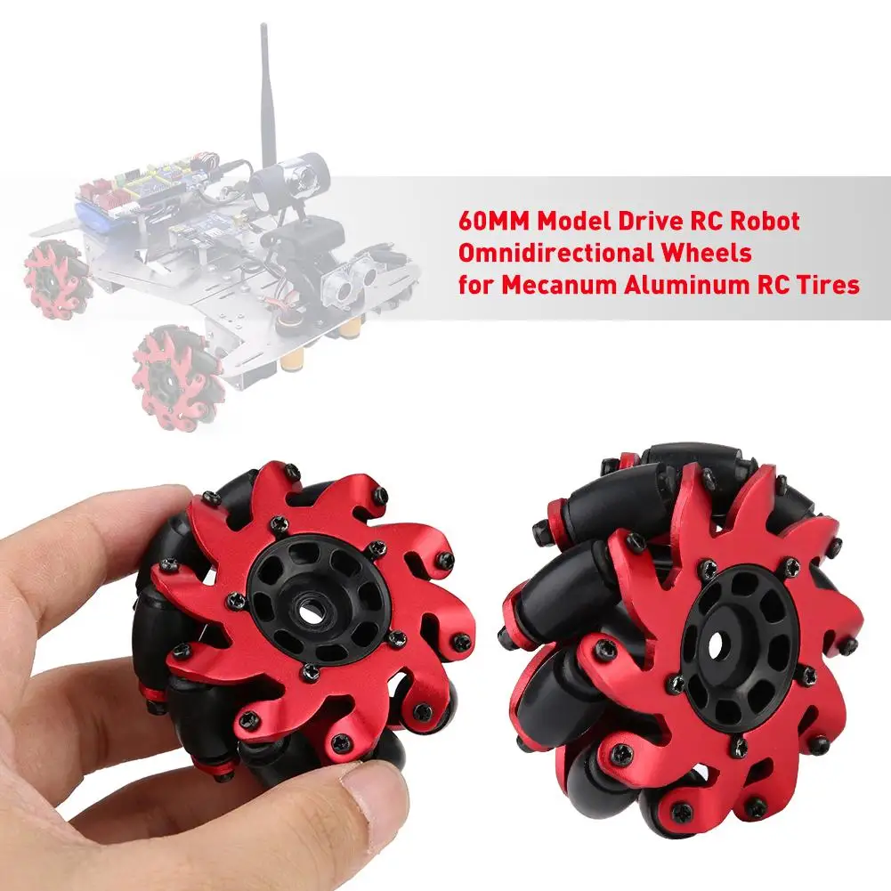 

60MM Model Drive RC Robot Omnidirectional Wheels for Mecanum Aluminum RC Tires