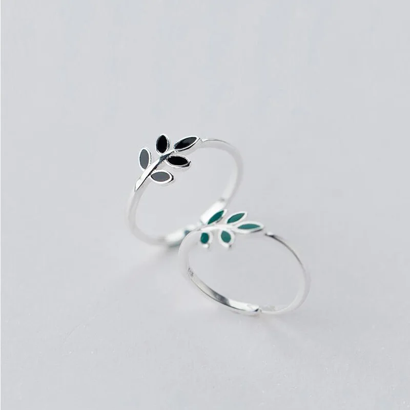 

925 Sterling Silver Rings For Women Simple Leaf Finger Ring Original Design Tree Joint Rings Fashion Jewelry E4625