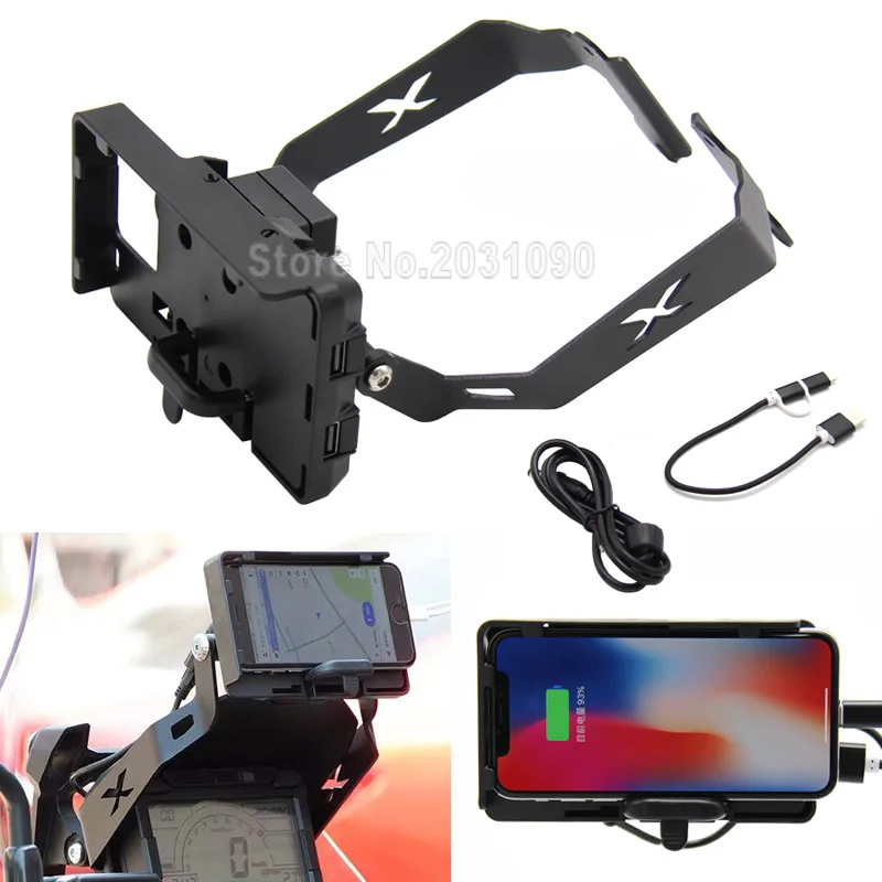 

black Motorcycle front Stand Holder Smartphone For HONDA X-ADV 750 XADV XADV750 GPS Bar Mobile Phone bracket GPS