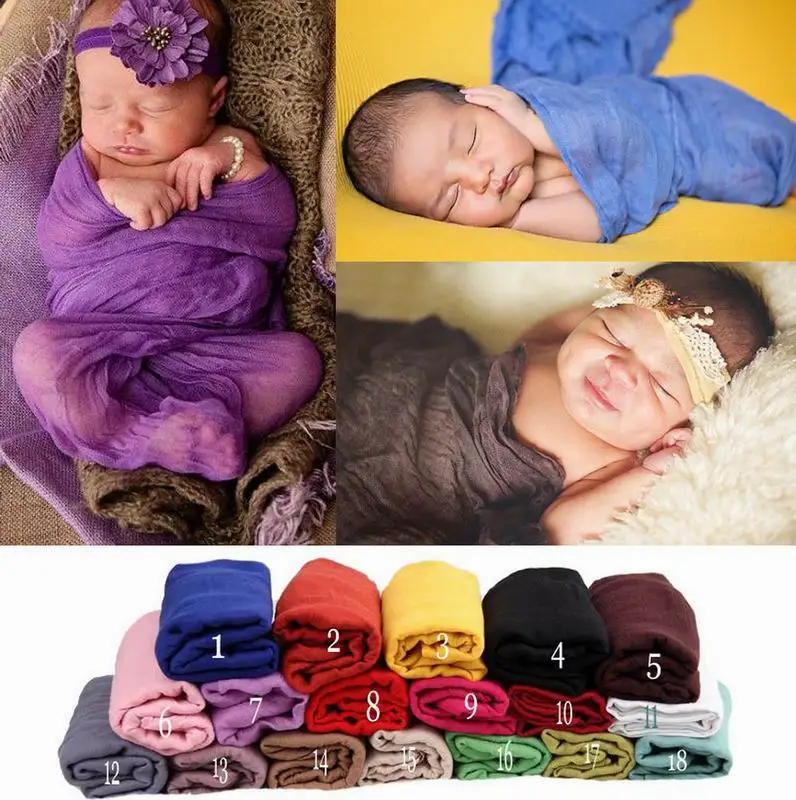 2017 New Newborn Baby Receiving Blankets Cotton Yarn Elastic Blankets