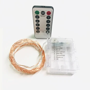 

5M 10M Waterproof Remote Control Fairy Garland Lights AAA Battery LED Light 8 Mode Copper wiree Lighting Strings Indoor Home