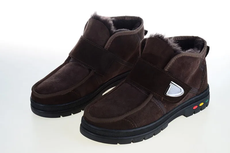 Г., новые стильные зимние ботинки из овечьей кожи мужская обувь ботинки на овечьем меху мужские Ботильоны шерстяная обувь