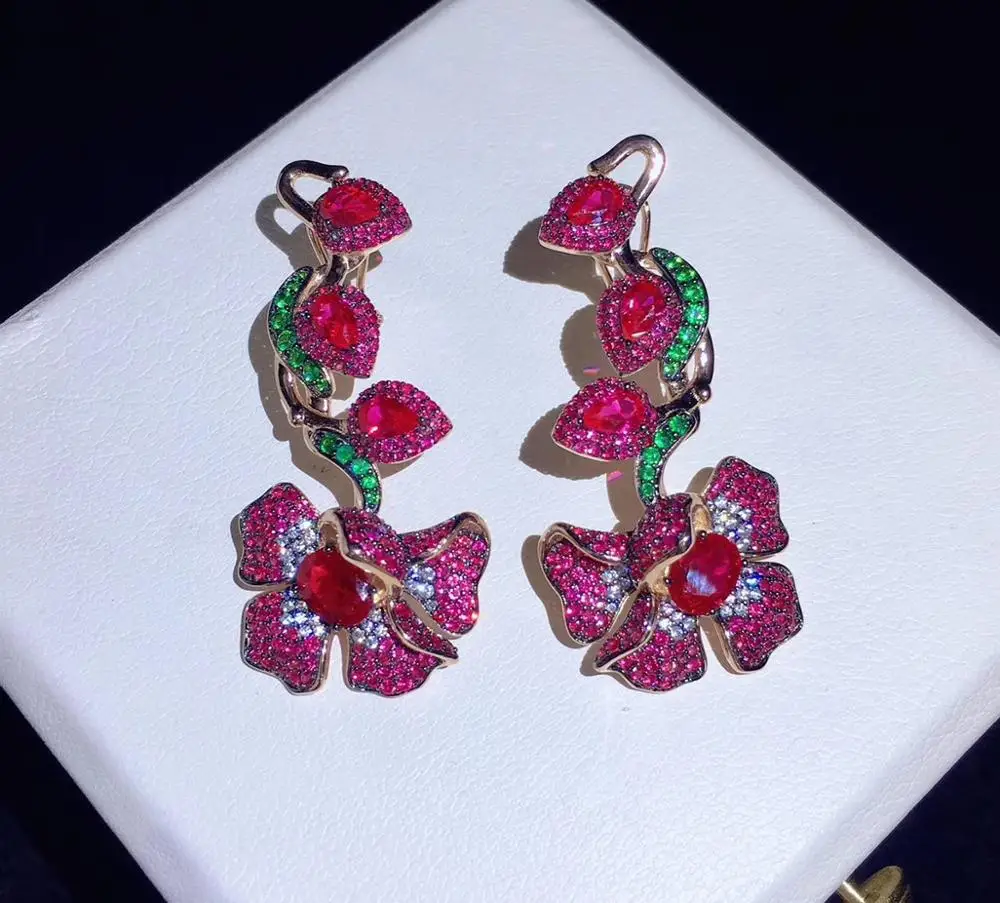Серьги подвески женские из серебра 925 пробы с фианитами|Серьги-подвески| |