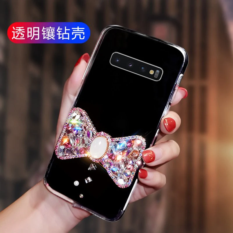 Luxury Shiny Bowknot Phone Case for samsung S10 plus Rhinestone Crystal PC Bling Cover Diamond | Мобильные телефоны и