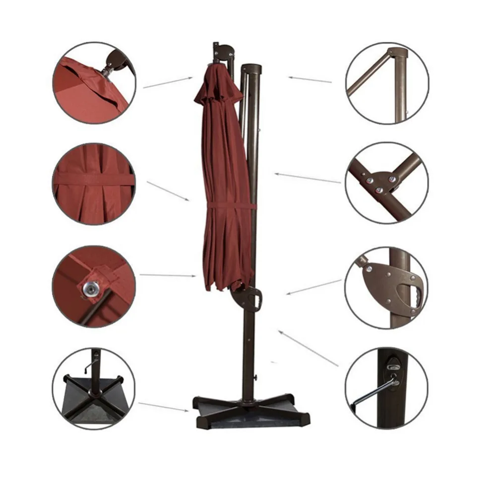 Abba Patio 11 Feet Octagon Offset Cantilever Patio Umbrella With Vertical Tilt And Cross Base Dark Red Cantilever Patio Umbrella Patio Umbrellaumbrella Patio Aliexpress