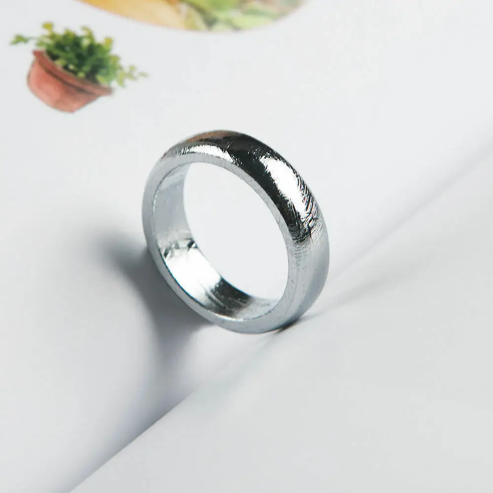 

100% Natural Gibeon Iron Meteorite Moldvite Women Men Ring Silver Round Beads Ring US Size 5 6 7 8 9 10 11 12