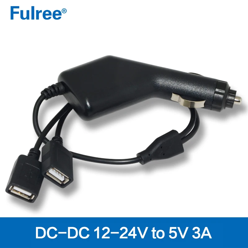 

dual USB output car power supply with cigar lighter 12V 24V to 5V DC-DC Step-down Power Adapter Converter waterproof