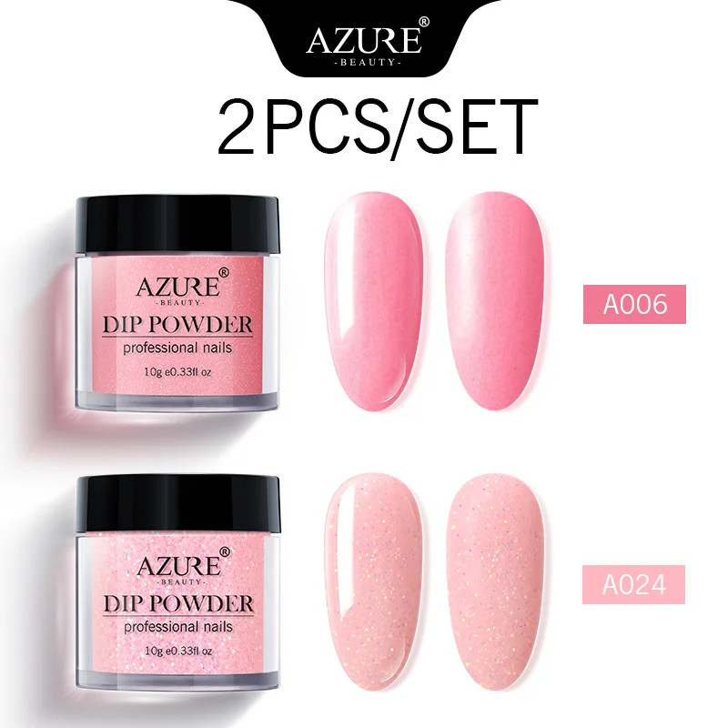 AZURE BEAUTY 2 шт./лот погружающийся порошок градиентный цвет Блеск Набор Блестящие