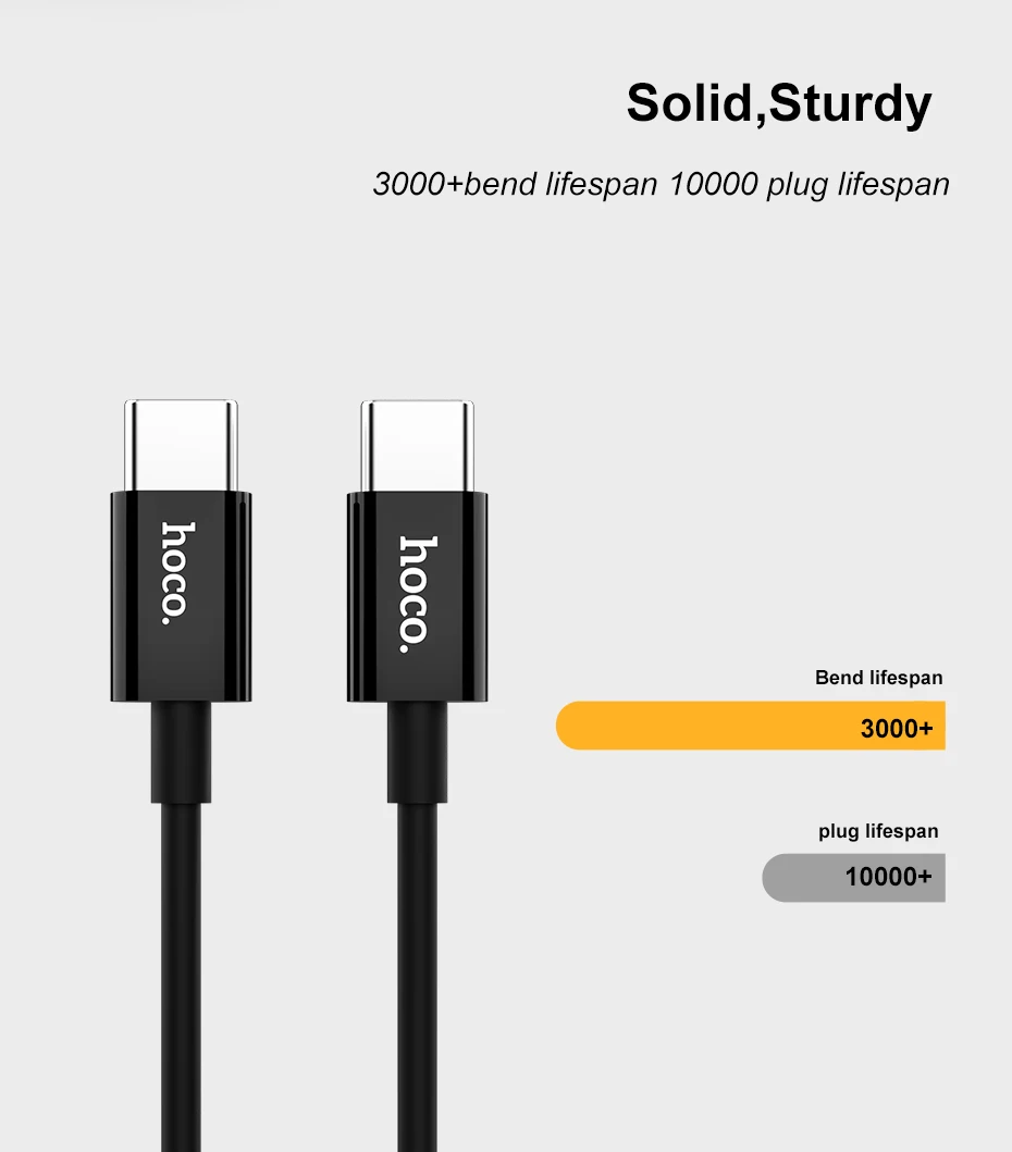Hoco usb type C кабель 3A 45 Вт USB C к USB-C кабель для samsung Galaxy S9 S8 Note 9 PD Быстрая зарядка type C кабель для нового MacBook