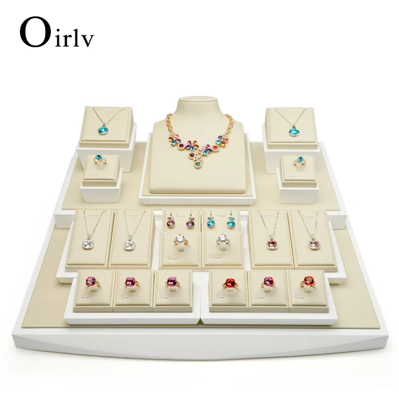 

Oirlv new arrival free shipping jewelry set display stand holder earrings rings shop counter showcase