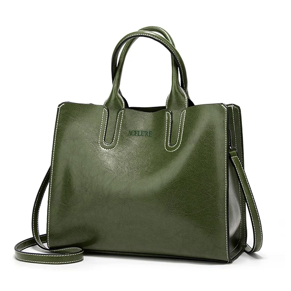 ACELURE, женская сумка на плечо, простые сумки, известные бренды, большая сумка-тоут, Ретро стиль, женские сумки через плечо, женские сумки - Цвет: White green