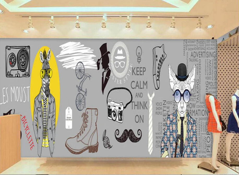 custom modern wallpaper trendy clothing 3d cartoon murals for