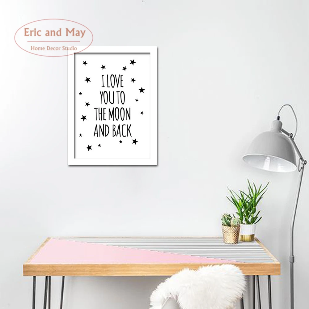 Love You To The Moon And Back Quote парусиновые принты Современная живопись постеры настенные