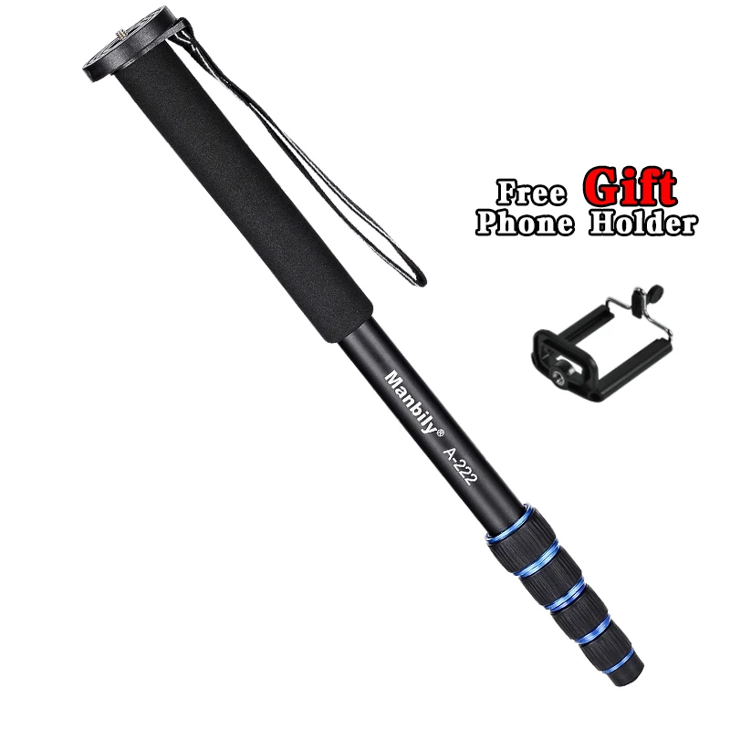 

Manbily A-222 Camera Monopod,Portable Professional DSLR Monopod For Canon Nikon DSLR DV Lightweight Monopod Max:65