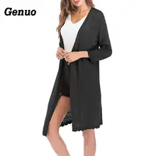 Genuo Casual Women Knitted Cardigan Long Sleeve Solid Color Sweater Cardigans Long Coat Elegant Spring Autumn Sweater Tops 2017 autumn pregnancy long sweater tops maternity casual oversize cardigans long sleeve knitted outwears for pregnant women