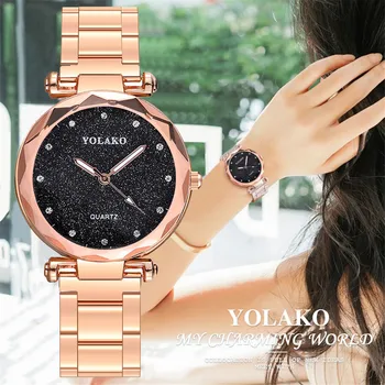 

YOLAKO 2020 Luxury Watch Women Famous Brand Casual Quartz Stainless Steel Band Newv Strap Watch Analog Wrist Watch reloj hombre