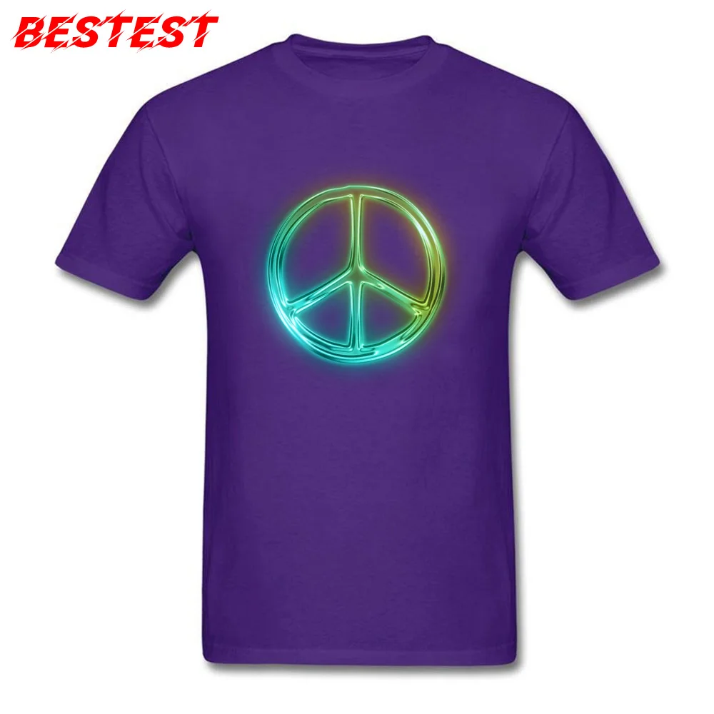 Geek O-Neck T Shirts Lovers Day T Shirt Short Sleeve New Arrival All Cotton Funny Tops & Tees Casual Men Top Quality 0818yglowing green neon icon symbols peace sign  purple