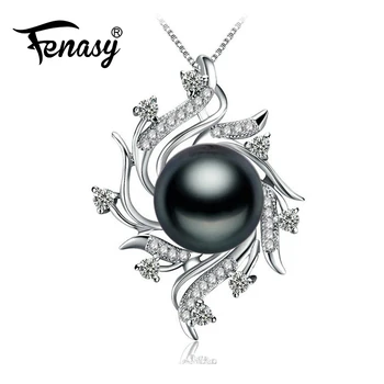 

FENASY 925 sterling silver Bohemian Necklace Pearl Jewelry necklaces & pendants Pearl life tree fashion women pearl necklace