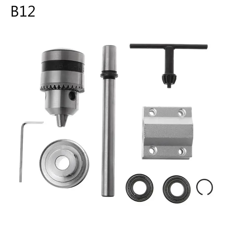 JTO/B10/B12/B16 электрическая дрель без мощности шпиндель Сборка DIY деревообрабатывающий режущий шлифовальный маленький токарный станок Обрезной ремень сверлильный патрон