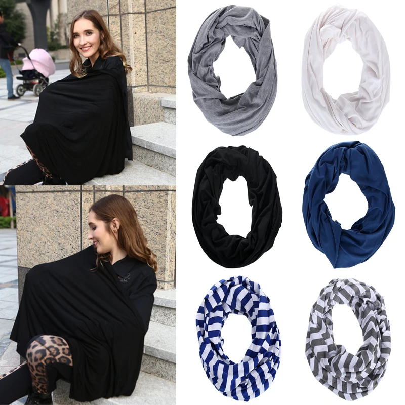 Comfortable Soft Cotton Infinity font b Baby b font Nursing Cover Scarf Newborn Breastfeeding Stretchy Infant