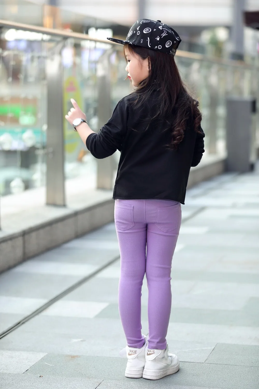 Модные однотонные леггинсы с карманами для маленьких девочек от 2 до 11 лет Детские милые корейский конфетных оттенков узкие брюки