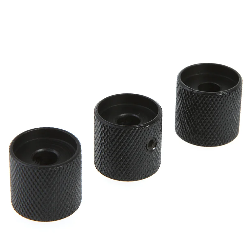 Good Quality 3PCS Black Metal Dome Knobs Knurled Barrel for Electric