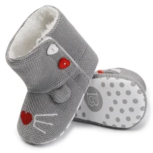 Флисовые кожаные теплые детские ботиночки; зимняя детская обувь для новорожденных; нескользящие мокасины на мягкой подошве; детская обувь для первых шагов