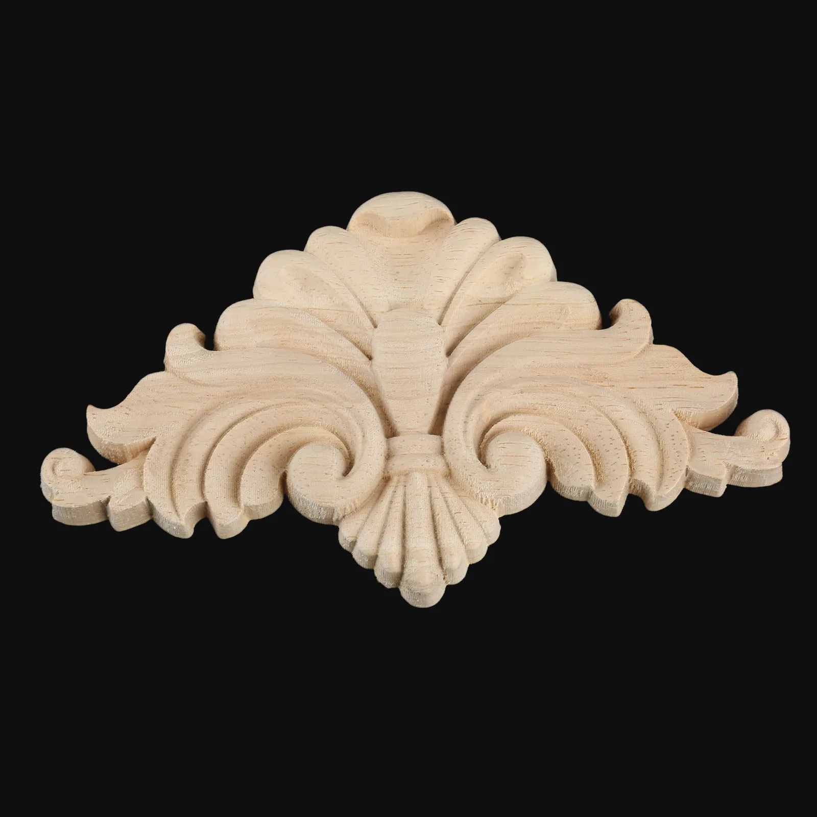 1Pc 16*9cm Decorative Wood Applique Carved Decal Corner Floral Onlay Frame for Wall Doors Cabinet Furniture Figurines | Дом и сад