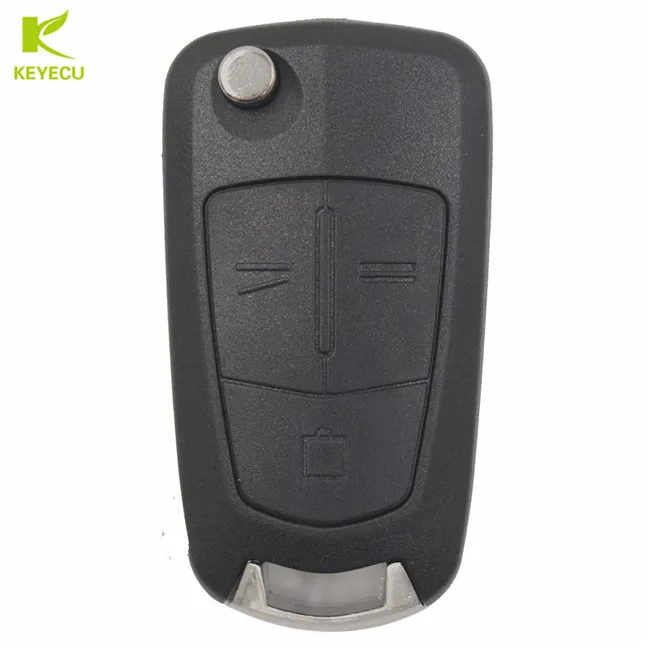 KEYECU 3 кнопки Складной флип дистанционный брелок 433 МГц ID46 чип для Vauxhall Opel Vectra C 2002-2008, Signum 2003-2007