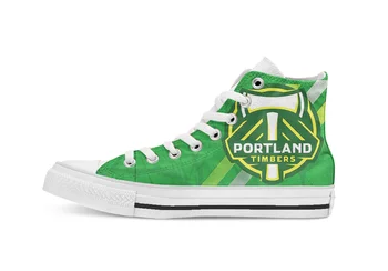 

portland timbers Football Unisex High Top Canvas flat Casual Custom shoes Drop Shipping
