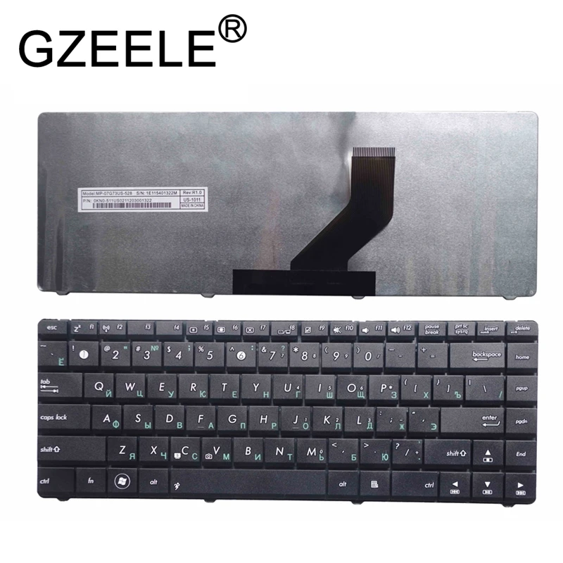 GZEELE Новая Клавиатура ноутбука RU для ASUS K45D K45DR K45DV K45N черная русская Замена