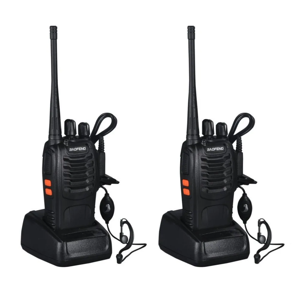 VHF/UHF FM Transceiver 400-470MHz Rechargeable Walkie-talkie Flashlight 5W 16Ch With Headset 2-way Radio FOR Baofeng BF-888S