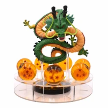 Buy 15cm Dragon Ball Z Action Figure Green Gold Shenron And 7pcs Dragonball Balls+Shelf Figures Set Collectibal Model DBZ Free Shipping