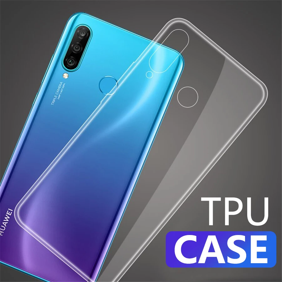 Чехол из ТПУ для Huawei P30 P20 Pro силиконовый защитный мягкий прозрачный чехол P Smart Plus Y6