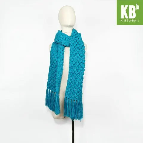 Knit BonBons Soft Acrylic Lilac Purple Big Lace Design Scarf Neck Warmer