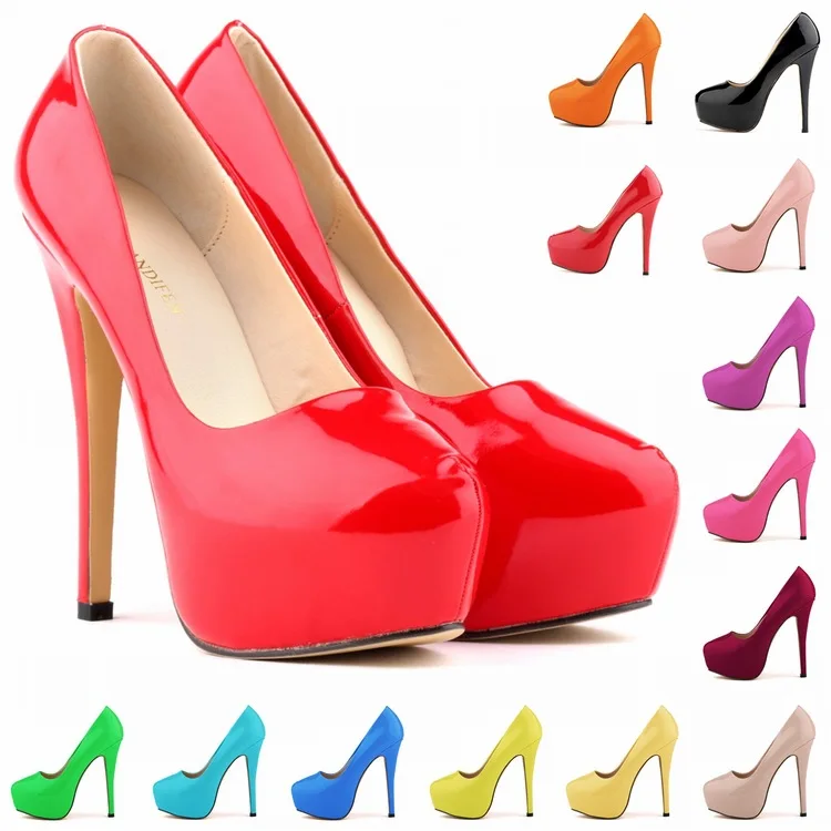 LOSLANDIFEN Platform Pumps Women Sexy Extremely High Heels Shoes Bridal Stiletto Red Ladies Wedding Party Shoes