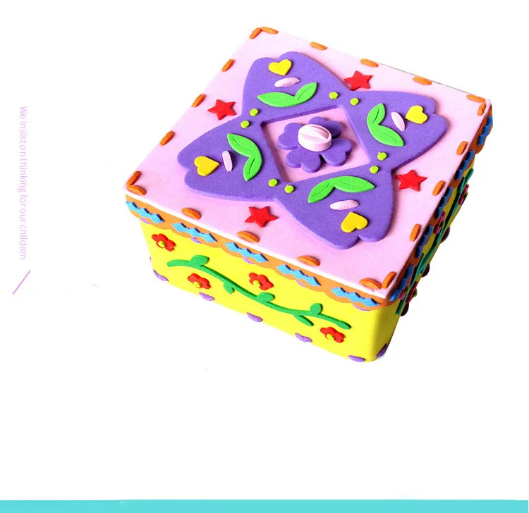 4 цвета милый мультфильм DIY корзины ручной работы для хранения коробка 3D EVA головоломка детская коробка для рукоделия творческие игрушки для детей развивающие игрушки