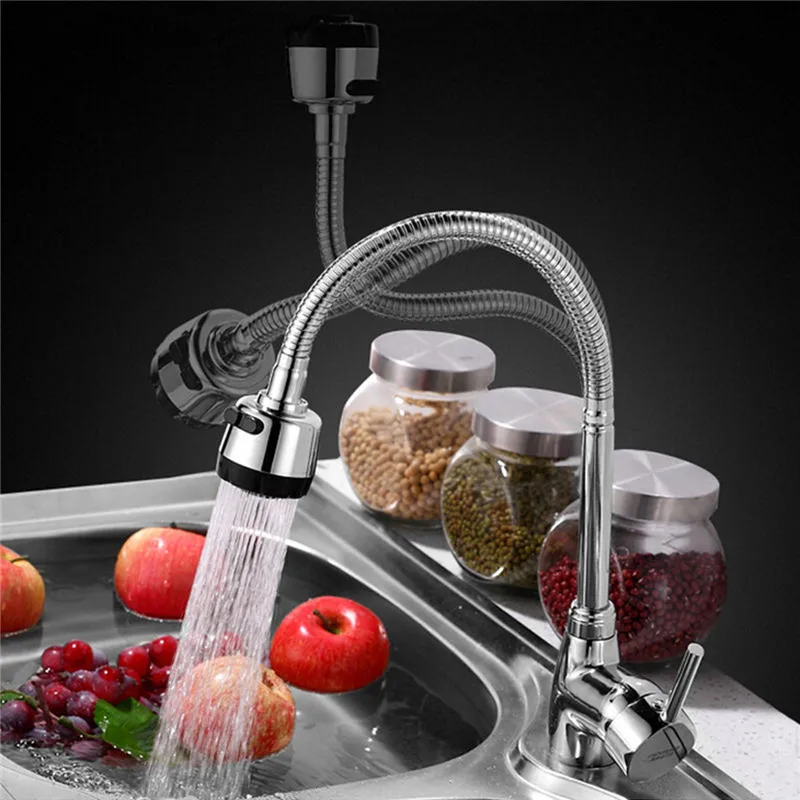 

Kitchen 360Degree Rotatable Spout Single Handle Sink Basin Faucet Adjustable Solid Brass Pull Down Spray Mixer Tap Deck Mounted