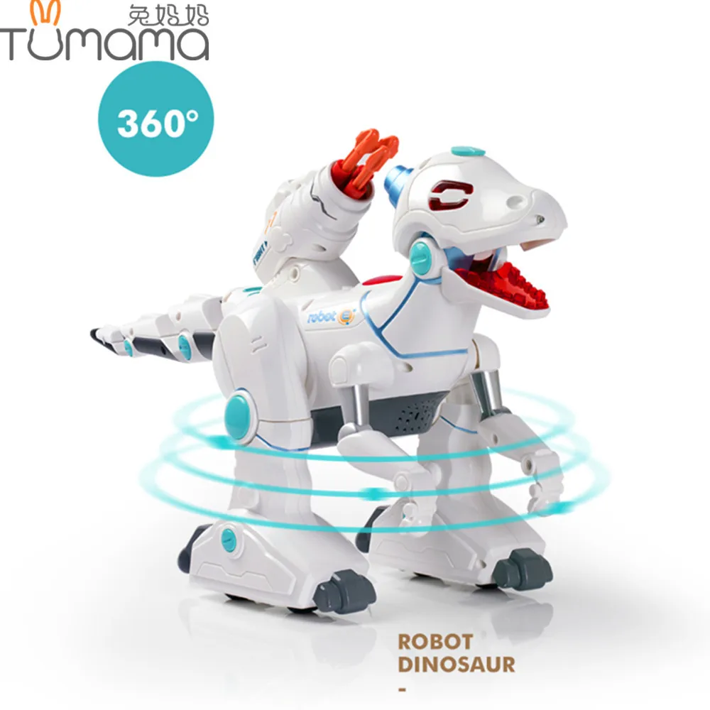 

Tumama Intelligent Interactive Smart Toy Dinosaur Robot 2.4G Remote Control Toys Dancing Walking Shooting Learning Gift For Kids