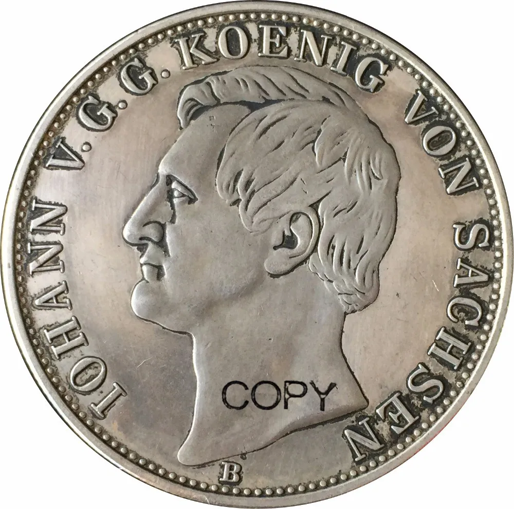 Немецкие Штаты 2 Королевский девинтлер 1861 г. йоханн из Саксонии латунное