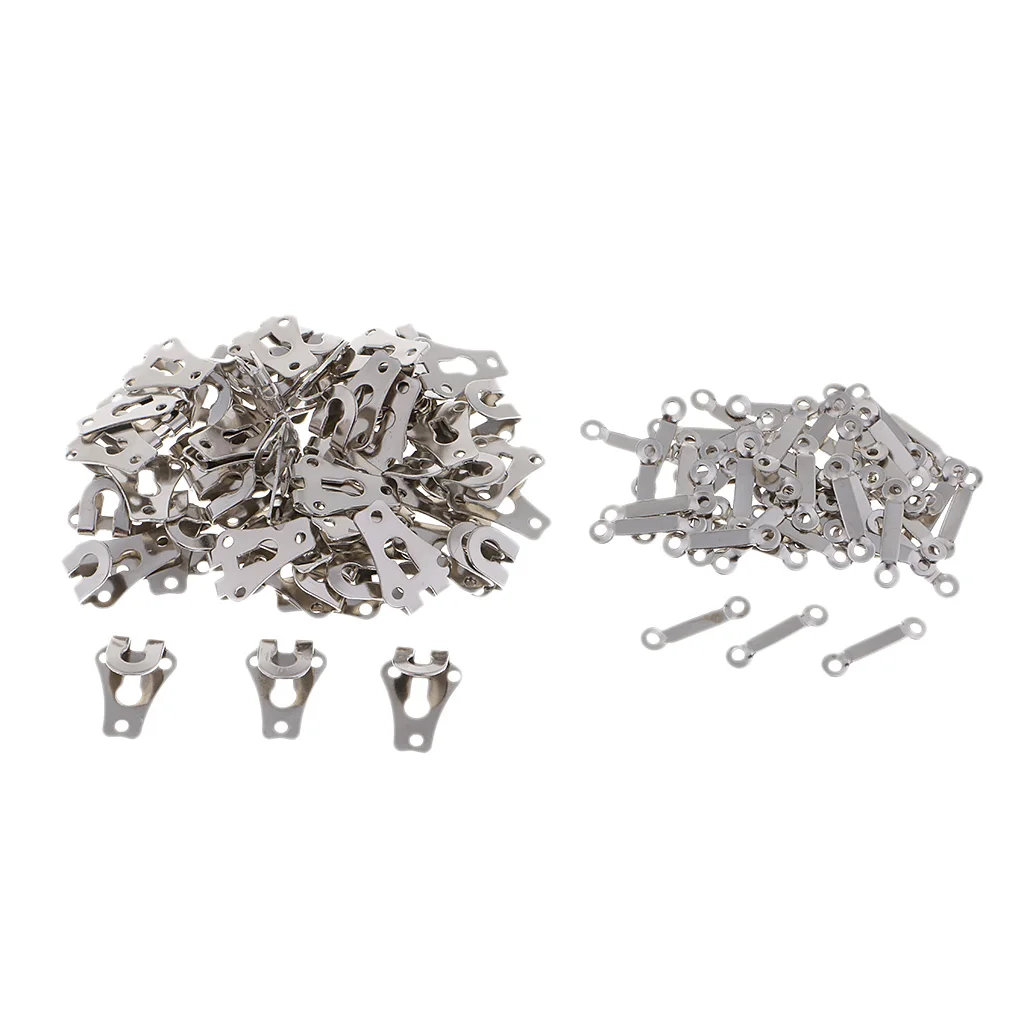 50 Sets Metal Sew On Hook & Eye For Trouser Skirt Sewing Fasteners Silver 20*14mm