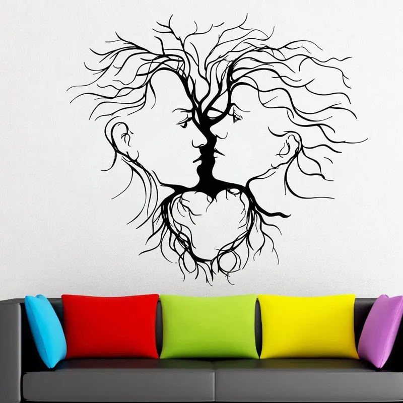 Us 8 07 26 Off Women Faces Wall Sticker Removable Vinyl Window Decal Tree Nature Art Sexy Girl Decorations Bedroom Beauty Salon Decor Lr69 In Wall