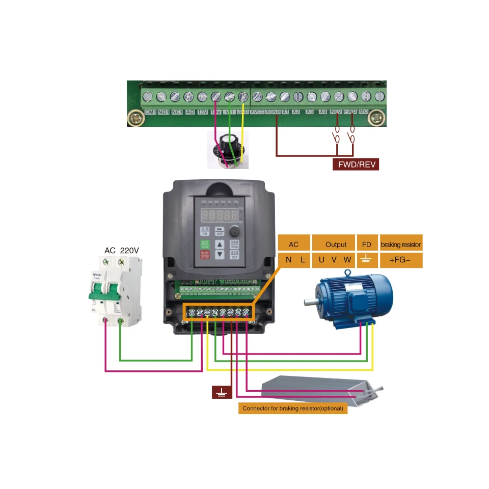 Square-Spindle-Motor-2-2KW-CNC-Spindle-Motor-Air-Cooled-Kit-220V-Inverter-VFD-Converter-Controller-1