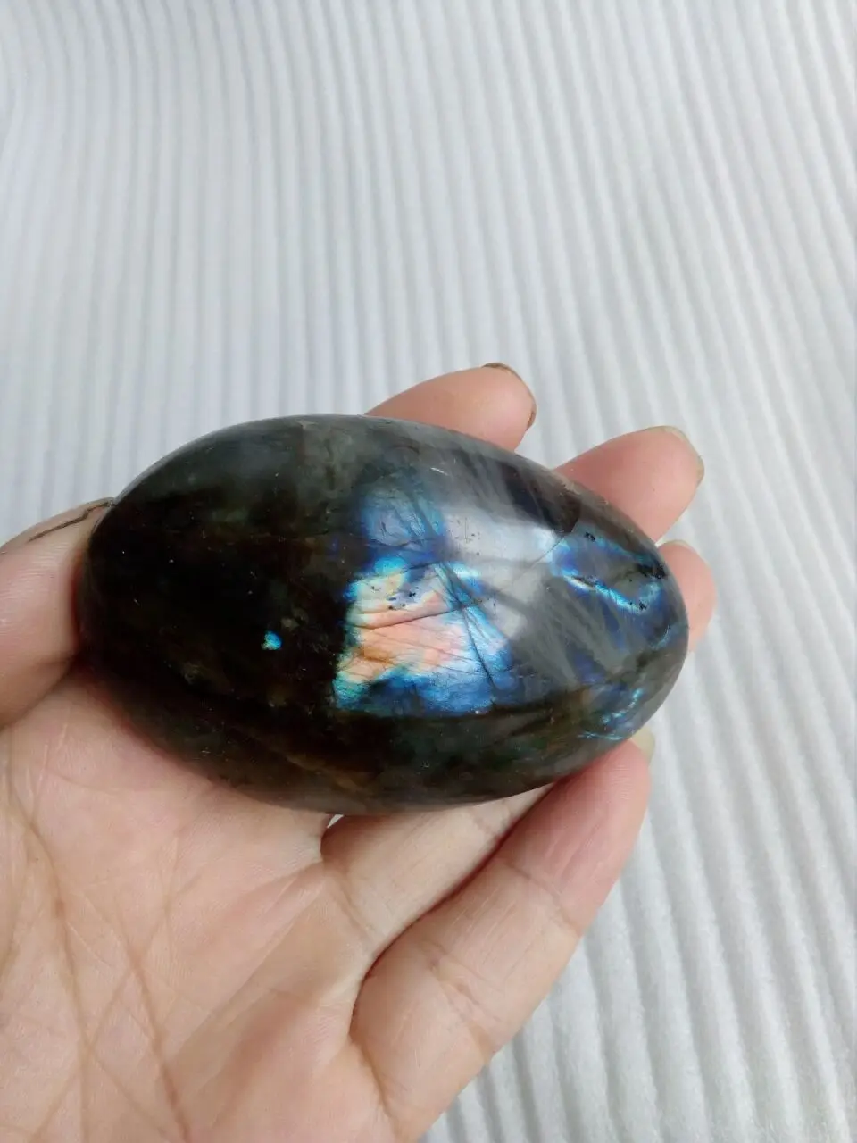 

NATURAL Polished Freeform labradorite Palm Worry Stone