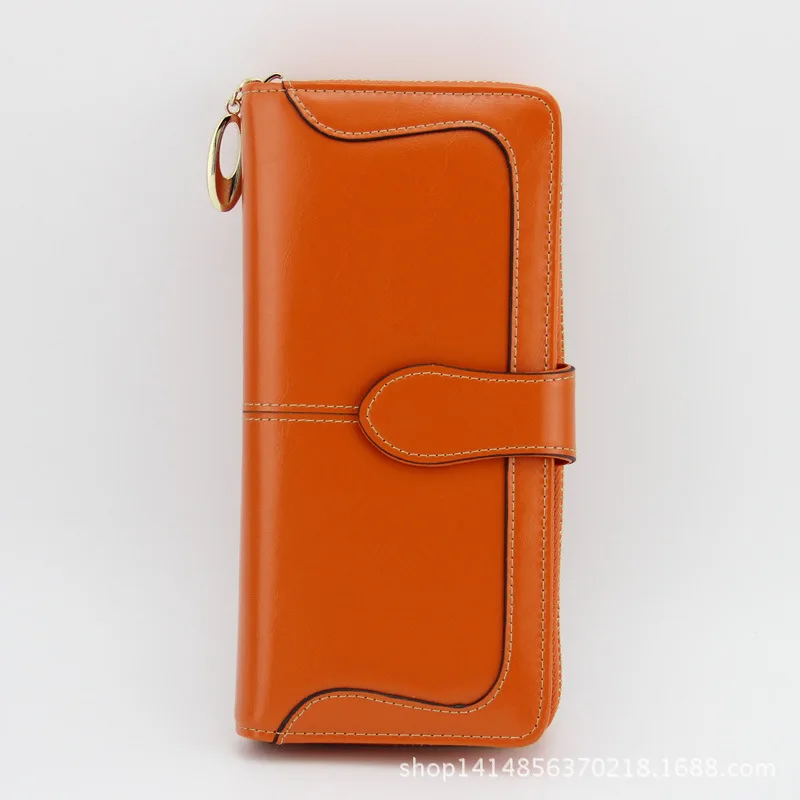 

Women's wallet leather long zipper Korean wallet large-capacity leather female clutch bag