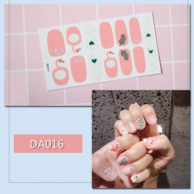 15 листов цветной дизайн ногтей наклейки Наклейки полное покрытие водонепроницаемые наклейки на ногти обертывания Маникюр слайдер для женщин