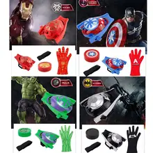 Marvel перчатки Мстители пусковых игрушки Бесконечная война Железный человек, Бэтмен Капитан Америка Халк, Человек-паук Косплэй метательные Игрушки для мальчиков