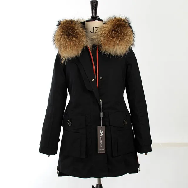 Cheap New 2016 Winter Coats Women Jackets Real Large Raccoon Fur Collar Thick Ladies Down & Parkas Army Green Long Brand Coat JA591